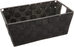 FDDAI Small Woven Shelf Tote - Black Storage Basket for Shelves and Home Organization