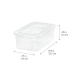 FDDAI 20-Pack 6-Quart Clear Plastic Storage Bins - Stackable BPA-Free Containers for Shoes, Closet, and Classroom Supplies