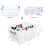 FDDAI 17-Quart Clear Plastic Storage Bins - Stackable Storage Containers with Lids for Tools, Crafts, and Crayons