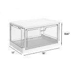 FDDAI 3-Pack Clear Stackable Storage Bins - Foldable Plastic Containers with Magnetic Doors for Bedroom, Living Room, and Kids' Toys (24 QT)