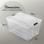 FDDAI 4-Pack 75-Quart Plastic Storage Bins - Stackable Totes with Ultra-Durable Lids and Secure Latching Buckles