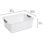 FDDAI 6-Pack Medium Plastic Storage Bins - Ultra Basket Organizers for Home and Office (White)
