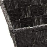 FDDAI Small Woven Shelf Tote - Black Storage Basket for Shelves and Home Organization
