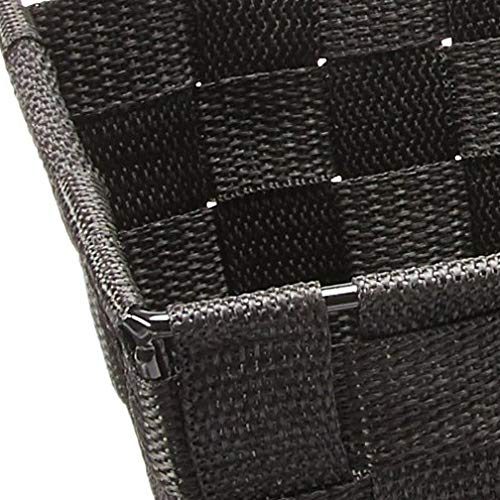 FDDAI Small Woven Shelf Tote - Black Storage Basket for Shelves and Home Organization