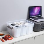 FDDAI 17-Quart Clear Plastic Storage Bins - Stackable Storage Containers with Lids for Tools, Crafts, and Crayons