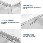 FDDAI 3-Pack Clear Stackable Storage Bins - Foldable Plastic Containers with Magnetic Doors for Bedroom, Living Room, and Kids' Toys (24 QT)