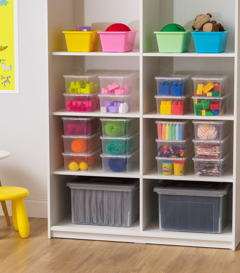 FDDAI 20-Pack 6-Quart Clear Plastic Storage Bins - Stackable BPA-Free Containers for Shoes, Closet, and Classroom Supplies