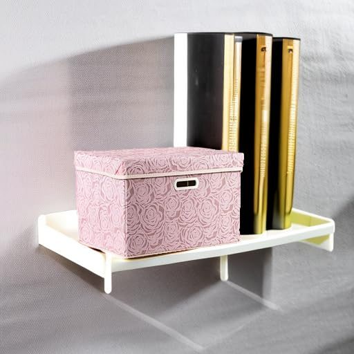 FDDAI Large Collapsible Fabric Storage Bin with Lid - 1-Pack Decorative Organizer with Handles & Divider (Pink, 17.7"x11.8"x11.8")