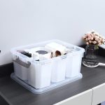 FDDAI 17-Quart Clear Plastic Storage Bins - Stackable Storage Containers with Lids for Tools, Crafts, and Crayons