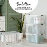 FDDAI 4-Pack 75-Quart Plastic Storage Bins - Stackable Totes with Ultra-Durable Lids and Secure Latching Buckles