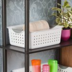 FDDAI 6-Pack Medium Plastic Storage Bins - Ultra Basket Organizers for Home and Office (White)