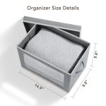 FDDAI Fabric Storage Bins with Lids & Handles - Foldable Closet Organizers with Window, Set of 4 (Grey)