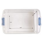 FDDAI 2-Pack Large 66-Quart Plastic Storage Bins - Clear Containers with Latching Lids (Blue Latch)