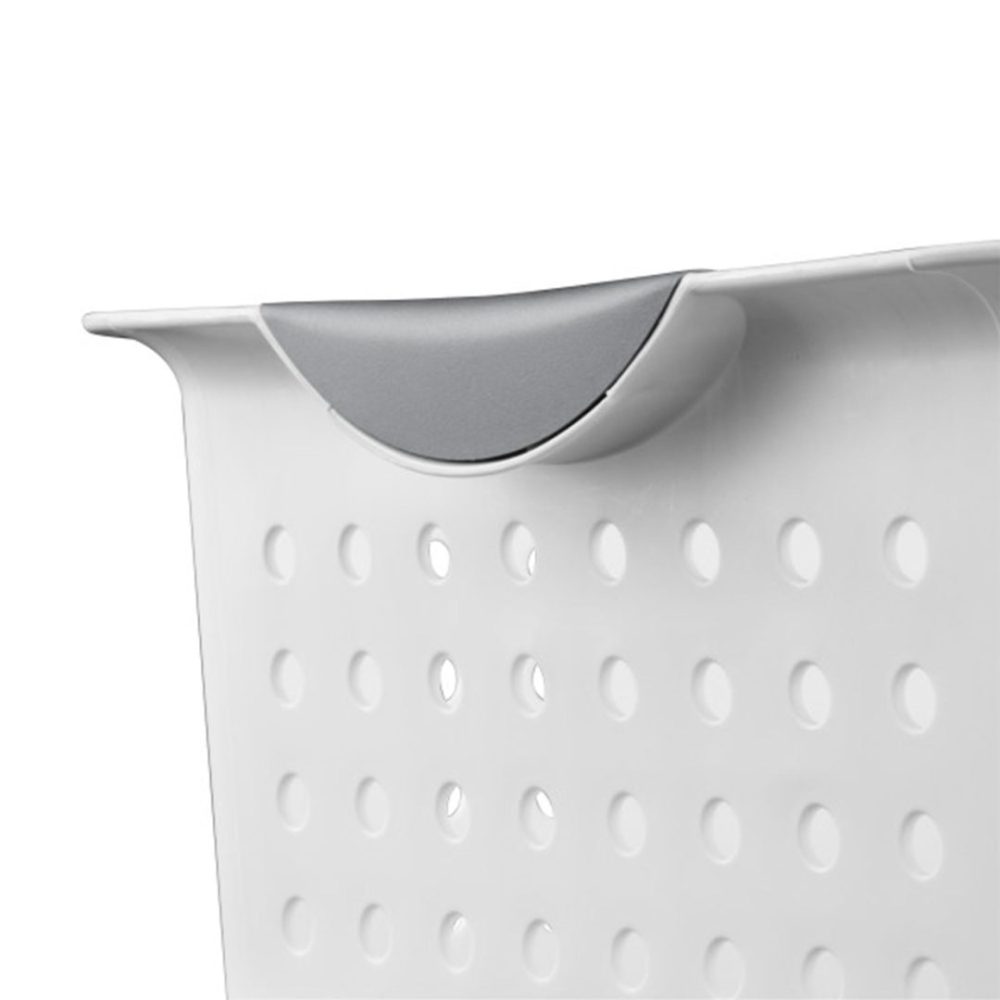 FDDAI 6-Pack Medium Plastic Storage Bins - Ultra Basket Organizers for Home and Office (White)