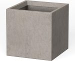 FDDAI 16" Square Concrete Planter, Large Outdoor/Indoor Plant Pot for Patio, Garden, or Home, Includes Drainage Hole & Rubber Plug, Weathered Concrete Finish