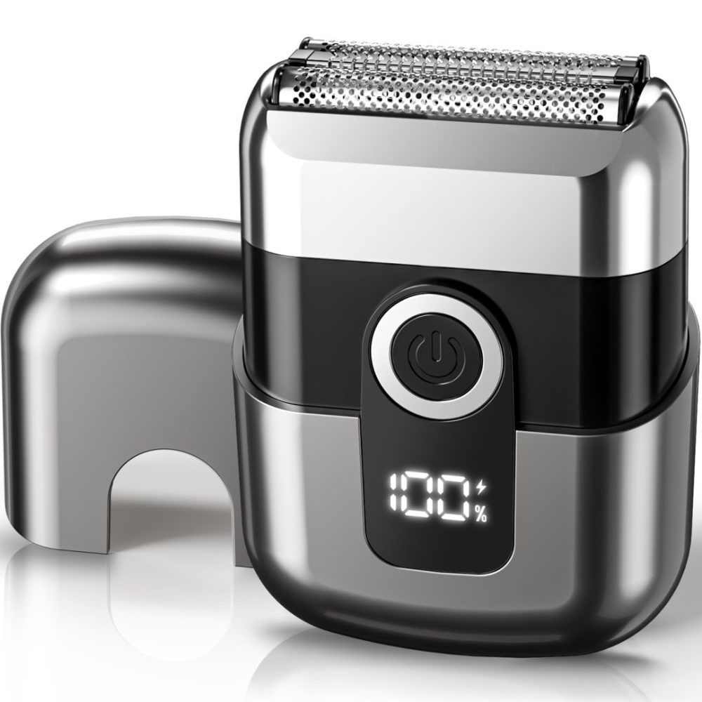 FDDAI Electric Razor for Men Rechargeable – Compact Foil Shaver with 8000RPM Motor, IPX7 Waterproof, USB C Cordless Beard Trimmer – Portable Mini Electric Shaver for Travel, Face & Head