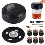 FDDAI Electric Whiskey Smoker Kit - Rechargeable Drink Smoker Set with LED Display, 5-Color Lights, 6 Wood Chips - Gifts for Men, Dad, Husband - Cocktail Smoker for Old Fashioned & Bourbon