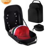 FDDAI Hat Travel Case for Baseball Caps – Crush-Proof Organizer Box Holds 6 Caps with Strap & Handle – Lightweight Storage Bag for Men & Women, Hard Hat Accessories for Travel